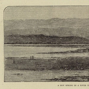 A Hot Spring in a River in Reykholtsdalur, Iceland (engraving)