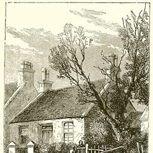 House where Livingstone Dwelt in his Youth (engraving)