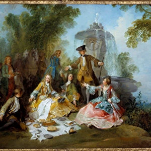 Hunting meal. Painting by Nicolas Lancret (1690-1743), 18th century. Coll