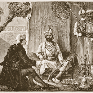 Hyder Ali and the missionary, illustration from Cassell