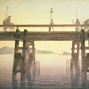 Il Ponte di Cesare, 1814 (pen & ink with w / c on paper)