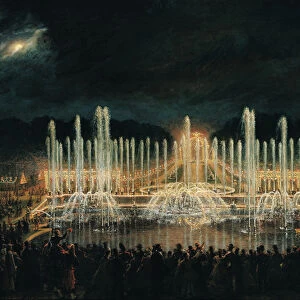 Illuminated Fountain Display in the Bassin de Neptune in Honour of Prince Francisco