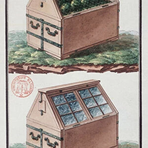 Illustration of a chest of drawers for transporting plants