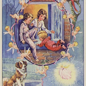 Illustration for J M Barries Peter Pan and Wendy (colour litho)