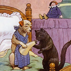 Illustration for Old Mother Hubbard (colour litho)