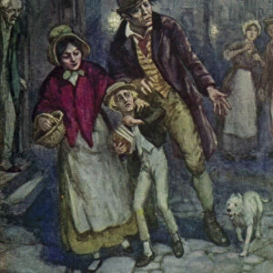 Illustration for Oliver Twist by Charles Dickens (colour litho)