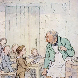 Illustration for Oliver Twist (colour litho)