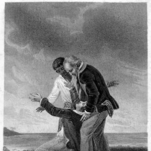 Illustration of "Paul and Virginia": Paul in front of the sea