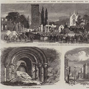 Illustrations of the Great Fire at Enschede, Holland (engraving)