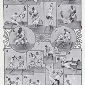 Illustrations of Ju-jitsu (b / w photo)