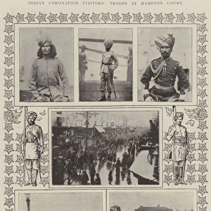 Indian Coronation Visitors, Troops at Hampton Court (b / w photo)