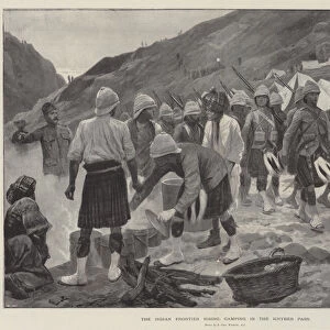 The Indian Frontier Rising, camping in the Khyber Pass (litho)