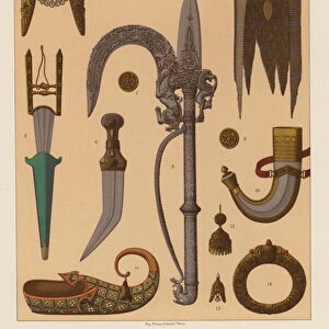 Indian weapons and other objects (chromolitho)