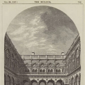 Inner Court of the India Office, Westminster, Mr M Digby Wyatt, Architect (engraving)