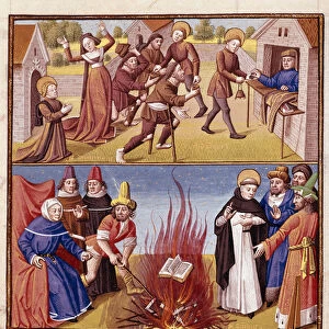 Inquisition "Autodafe presides by Saint Dominique de Guzman (1170-1221)