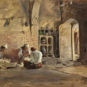 Interior, Algiers (oil on paper laid on canvas)