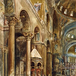 Interior of the Basilica di San Marco, Venice, 1884 (watercolour)
