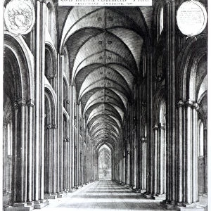 Interior of the nave of St. Pauls, 1658 (engraving)