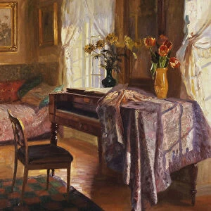 An Interior with a Piano, (oil on canvas)