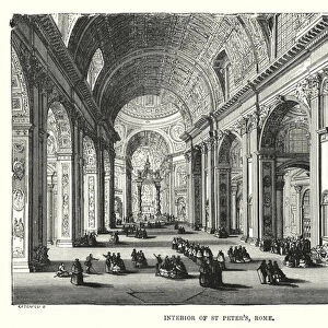 Interior of St Peter s, Rome (engraving)