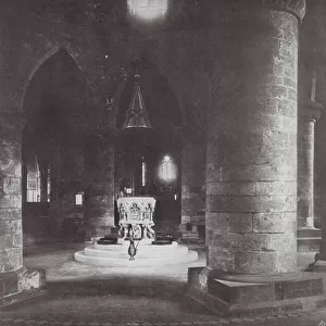 Interior of St Sepulchre s, Northampton (b / w photo)