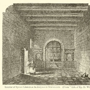 Interior of Syrian Church at Kotteiyam in Travancore (engraving)