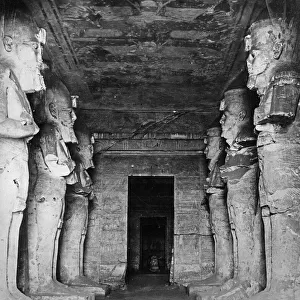 The Interior of the Temple of Rameses II, c. 1904-05 (b / w photo)