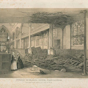 Interior of Walsall Church - tinted lithograph, [Oct 1847] (print)