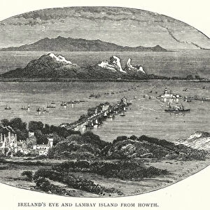 Irelands Eye and Lambay Island from Howth (engraving)