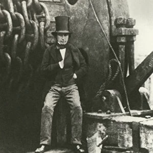 Isambard Kingdom Brunel, engineer, during the construction of the Great Eastern (engraving)