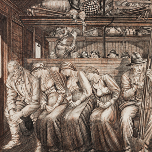 Italian Harvesters Travelling, c. 1924 (pencil & chalk on paper)