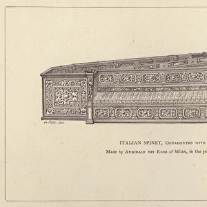 Italian Spinet, Ornamented with Precious Stones (engraving)