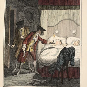 Jack Sheppard & Blueskin in Mr. Woods bed-room, illustration from Jack Sheppard