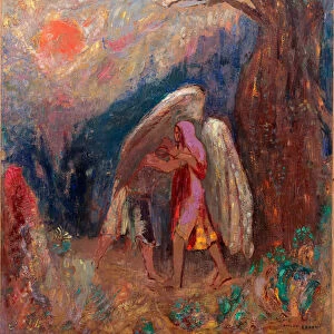 Jacob et l ange. Peinture de Odilon Redon (1840-1916), huile sur toile, vers 1907. Art francais, 20e siecle, symbolisme. Museum of Modern Art, New York (USA)