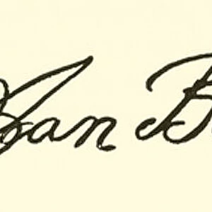 Jean Baptiste Lully (Lulli), 1633-1687, signature (engraving)