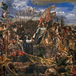 Jean III Sobieski (1629-1696) send a message of victory to the Pope Innocent XI after the Vienna battle, 1883 (oil on canvas)