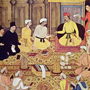 Jesuits at the court of an Indian prince (gouache on paper)