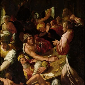 Jesus Chasing the Merchants out of the Temple (oil on canvas)