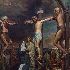 Jesus On The Cross (colour litho)