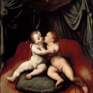 Jesus and st John Baptist as a child (Painting, 16th century)