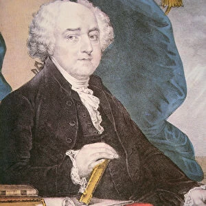 John Adams (1735-1826) published by Nathaniel Currier (1813-88) (colour litho)