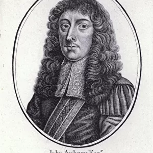 John Aubrey, English antiquary, natural philosopher and author (engraving)