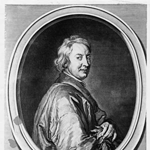 John Dryden (1631-1700) engraved by Gerard Edelinck (1640-1707) (engraving) (b&w photo)