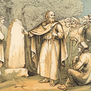 Joshuas Farewell Address to the Israelites (coloured engraving)