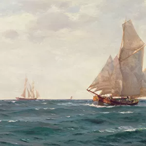 A Ketch and a Brigantine off the Coast, c. 1905