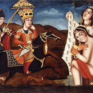 Khusraw Discovering Shirin Bathing, c. 1840 (oil on canvas)