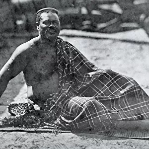 King Cetshwayo in exile at Cape Town, 1879 (b / w photo)