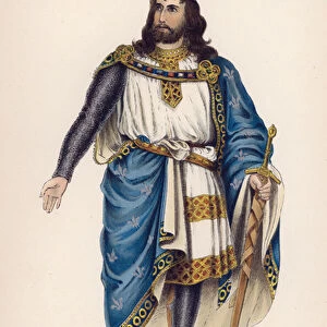The King of France, from Shakespeares King Lear (colour litho)