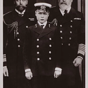 King George V, King Edward VII, King Edward VIII, Three Generations (b / w photo)