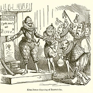 King James Disposing of Baronetcies (engraving)